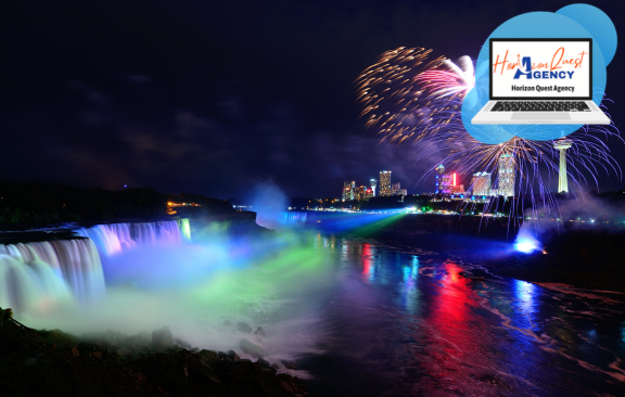 Niagara Fall in Night Horizon Quest Agency Niagara Fall in Night Horizon Quest Agency